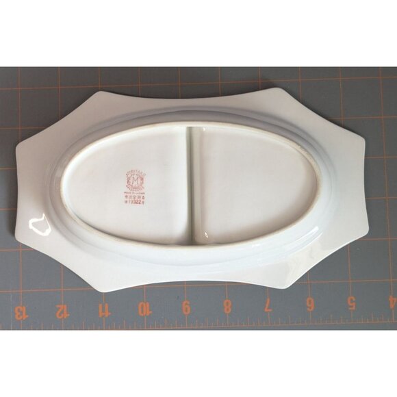 Noritake Azalea 2-Part & oval Relish Dish 8 1/4" Porcelain Floral - Picture 10 of 16